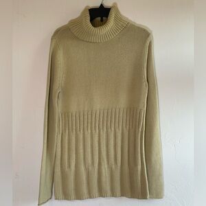 Axcess by Liz Claiborne Chartreuse Green Soft Cozy Turtleneck Sweater Sz M